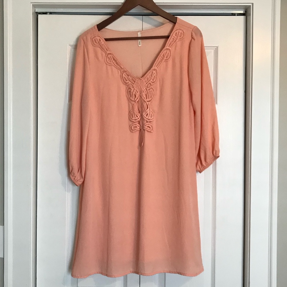 Sage boutique peach dress size medium